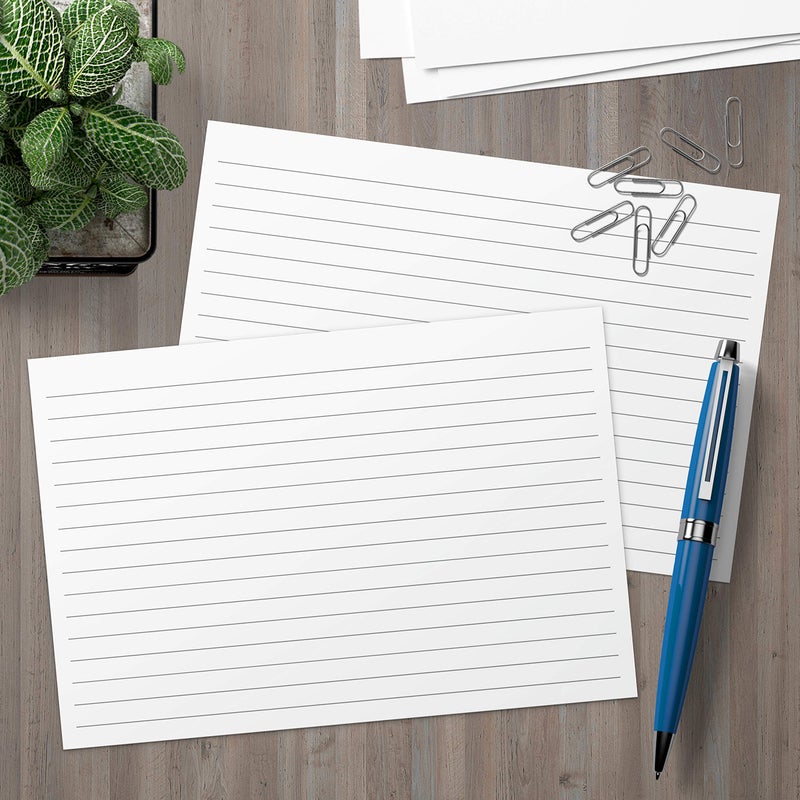 321Done Large Index Cards - Made in USA - Jumbo Size 5x7 Horizontal (Set of 50)  College-Ruled Lined Notecards Double-Sided  Thick Heavy Duty Cardstock  Simple Note Cards with Lines  White XL - Image 4